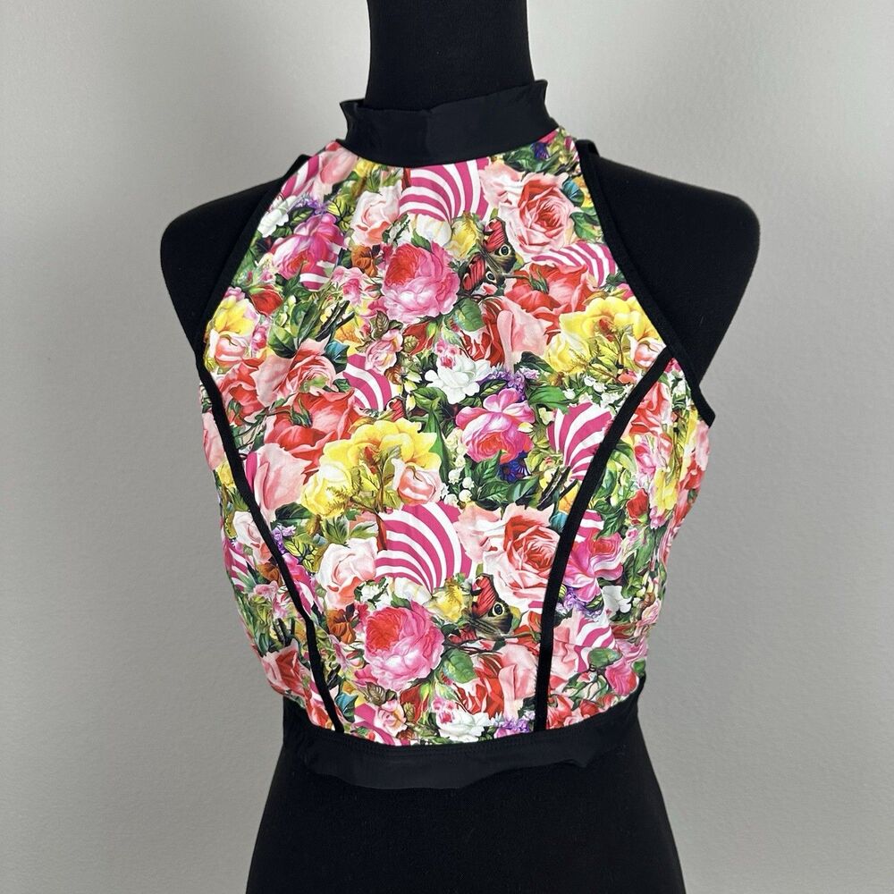 Victorias Secret x Mary Katrantzou Sporty Floral Unlined Crop Top Womens Large